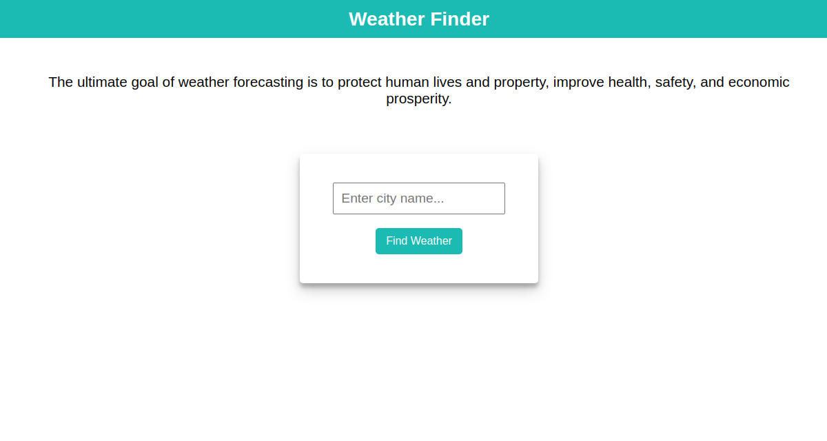 Preview of Weather Finder app